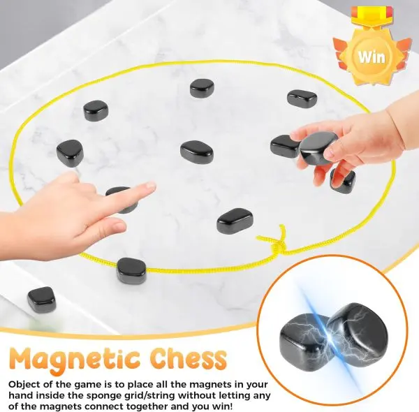Magnetic Chess Game-Fun Table Top Magnet Game with String