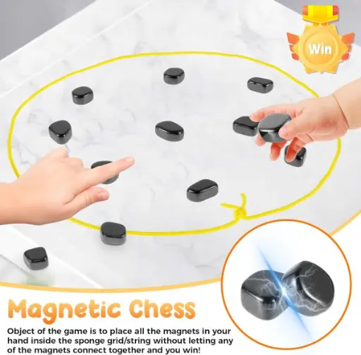 [Star] Magnetic Chess Game-Fun Table Top Magnet Game with String