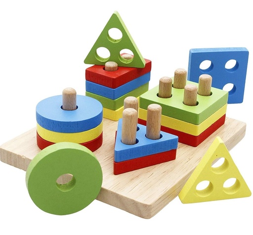 [File Cabinet] Lewo Wooden Puzzle Toddler Toys Shapes