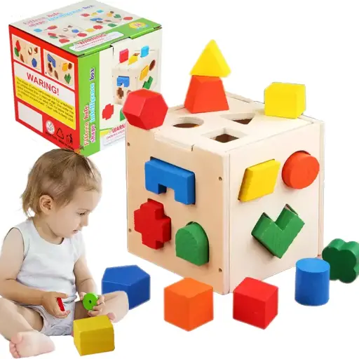 Wooden Hole Shape Intelligence Box - Wood Puzzle Geometric Shape Blocks
