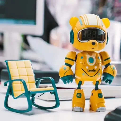 [Abacus] Multifunction Desktop Clock Cute Litter Bear Shape Smart Robot with Chair Robot Toys 